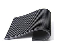Barbits Tapis de bar en caoutchouc 45,7 x 30,5 cm - Noir Grande Barre de chemin de rail, verre Tapis de plateau d'égouttement, Service Pub Tapis pour boissons Verrerie
