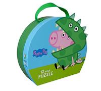 Barbo Toys - Peppa Pig - Puzzle à partir de 3 Ans - George Pig déguisé en Dinosaure - Contient 12 pièces - Casse-tête Jouet pour Enfants - Cadeau 3 Ans - Cadeau Enfant - Peppa Pig Jouet Officiel