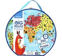 Barbo Toys Puzzle décoratif de carte du monde Aventure éducative dans un coffret pratique