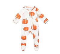 Barboteuse Body Halloween Bebe Deguisement Chauve Souris Chaud de Citrouille pour garçons Filles Tout en Un Manteau Survêtement combinaison orange bébé garçon et Fille