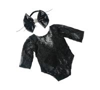 Barboteuse En Dentelle Délicate Avec Bandeau Assorti Ensemble De Barboteuse En Dentelle Attrayant Pour Les Séances Photo De Nouveau-né Jusqu'à 6 Mois Accessoires Photo Pour Nourrissons