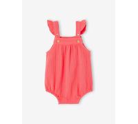 Barboteuse fille naissance en gaze de coton framboise 3M(60CM)