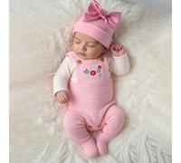 Barboteuse rose pour nouveau-né, style porte-jarretelles avec chaussettes brodées, body à la mode et élégant. Combinaison pour nouveau-né, tenue tricotée pour bébé, combinaison en tricot pour bébé, sa