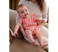 Barboteuse vichy naissance sans manches framboise 18M(81CM)