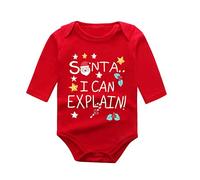 Barboteuses pour Bébé Filles Garçon, Imprimé de Noël Barboteuses Col Ras du Cou Noëls, Nouveau-né Body à Manches Longues, Souple Doux 2025 Costume de Noël pour bébés garçons