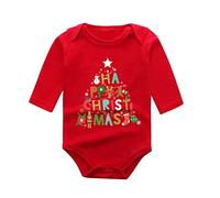 Barboteuses pour Bébé Filles Garçon, Imprimé de Noël Barboteuses Col Ras du Cou Noëls, Nouveau-né Body à Manches Longues, Souple Doux 2025 Costume de Noël pour bébés garçons