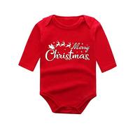 Barboteuses pour Bébé Filles Garçon, Imprimé de Noël Barboteuses Col Ras du Cou Noëls, Nouveau-né Body à Manches Longues, Souple Doux 2025 Costume de Noël pour bébés garçons