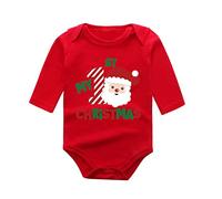 Barboteuses pour Bébé filles Garçon, Imprimé de Noël Barboteuses Col Ras du Cou Noëls, Nouveau-né Body à Manches Longues, Souple Doux 2025 Costume de Noël pour bébés garçons