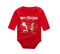 Barboteuses pour Bébé Filles Garçon, Imprimé de Noël Barboteuses Col Ras du Cou Noëls, Nouveau-né Body à Manches Longues, Souple Doux 2025 Costume de Noël pour bébés garçons