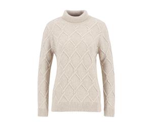 Barbour - Burne Roll Neck Knitted Jumper - Femme - Pulls - Gris - Taille: 36 FR