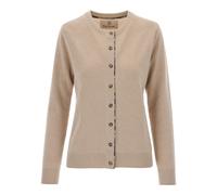 Barbour - Cardigan en maille côtelée à col rond - Femme - Pulls - Beige - Taille: 40 FR
