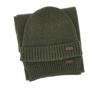 Barbour - Carlton Fleck Beanie & Scarf Set - unisex - Accessoires - Vert - Taille: ONE Size