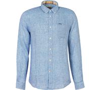 Barbour - Chemise en lin - Linton Tailored Shirt Navy pour Homme - Taille L Navy L