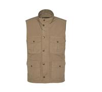 Barbour, Homme, Vestes, Beige, Taille: M Gilet Beige en Coton avec Boutons et Fermeture Éclair
