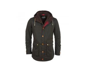 Barbour - Parka en Coton Ciré Jeu Olive - Homme - Manteaux - Vert - Taille: M