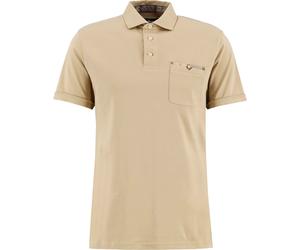 Barbour - Polo en coton interlock - Premium Corpatch Tailored Polo Shirt Washed Stone pour Homme en Coton - Taille L - Marron Marron L
