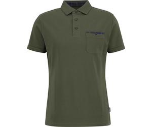 Barbour - Polo en interlock 100% coton - Premium Corpatch Tailored Polo Shirt Dark Olive en Coton - Taille M - Kaki Kaki M