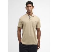 Barbour - Polo en coton interlock - Premium Corpatch Tailored Polo Shirt Washed Stone pour Homme en Coton - Taille L - Marron Marron L