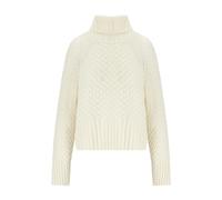 Barbour - Pull à Col Roulé en Mélange de Laine Écru - Femme - Pulls - Blanc - Taille: 34 FR