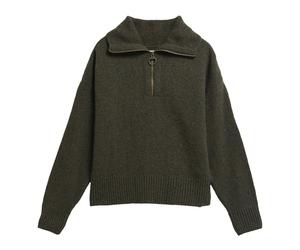 Barbour - Pull-over à quart de zip Lavensdale - Femme - Pulls - Vert - Taille: 38 FR