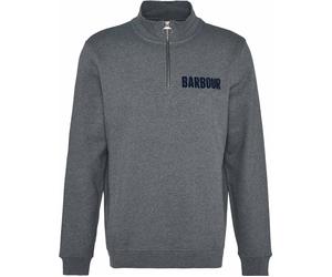 Barbour - Sweat en coton demi-zippé - Cotes Half Zip Sweatshirt Mid Grey Marl pour Homme en Coton - Taille L - Gris Gris L