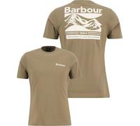 Barbour - T-shirt en coton - Camber Graphic T-Shirt Grey Olive pour Homme en Coton - Taille S - Kaki Kaki S