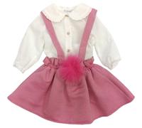 Barcellino - Completer 2 Pz. Bianco-fuxia C/pom Pon 106501 FUCHSIA 9M