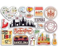 Barcelona 79032 Lot d'autocollants en vinyle pour bagage ou ordinateur portable Format A5