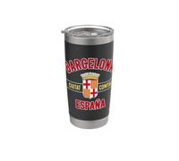 Barcelona España Cuitat Comtal White Outline Gobelet isotherme en acier inoxydable double paroi