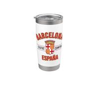 Barcelona España Cuitat Comtal White Outline Gobelet isotherme en acier inoxydable double paroi