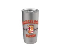 Barcelona España Cuitat Comtal White Outline Gobelet isotherme en acier inoxydable double paroi