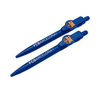 Barcelona Football Club 2 Pack Of Pens Official Gift Stationery Crest Badge Fan