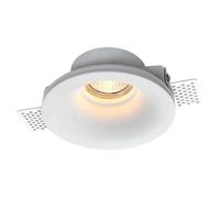 BARCELONA LED Anneau Downlight encastrable GU10 en plâtre blanc Ø130 x 50 mm Trimless Spot plafond rond intégré, design moderne classique et luxe pour cloison sèche