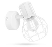 BARCELONA LED Applique AZOR E14 Blanc Cage Orientable | Métal Laqué, Installation Polyvalente, Style Rétro, Usage Intérieur, Finition Soignée, Ambiance Décorative