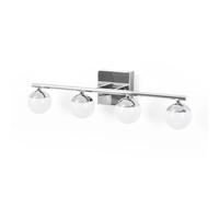 BARCELONA LED Applique LED pour salle de bain Chromée 12W IP44 avec 4 sphères diffusantes. Lumière blanche neutre 4000K. Barre de 49 cm. Lampe murale pour salle de bain, éclairage moderne et fonctionn
