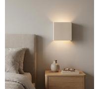 BARCELONA LED Applique Murale Blanche en Béton Carrée G9 Up Down, Petite Lampe Murale Moderne Minimaliste Style Scandinave pour Salon Chambre Couloir Hôtel Éclairage Intérieur