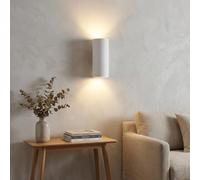 BARCELONA LED Applique Murale en Plâtre 2xGU10 Blanche Cylindrique Ø75x160mm | Éclairage Indirect Haut & Bas | Lampe Murale Peignable Moderne Classique Élégante Intérieur