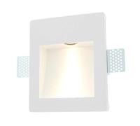 BARCELONA LED Applique Murale Encastrée MUR 1W en Plâtre Blanc Trimless, Petite et Élégante, Design Classique, Moderne et Luxe Vintage, Intégration Parfaite dans les Murs en Placoplâtre