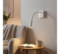 BARCELONA LED - Applique Murale LED Flexible pour Lecture Hale 3W avec Interrupteur Intégré, Lumière Blanc Chaud 2800K, Spot Orientable avec Bras Flexo, Applique Murale Intérieure Moderne pour Chambre