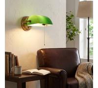 BARCELONA LED Applique Murale Vintage Banquier Doré Bronze avec Abat-Jour en Verre Vert E27 Orientable Style Rétro Industriel Moderne Nordique pour Chambre Salon Hôtel Salle de Bain