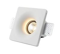 BARCELONA LED Downlight Carré en Plâtre Escayola, Spot LED Encastrable GU10, Blanc, Design Moderne, Minimaliste, Style Industriel, Japonais et Classique, Intégration Parfaite