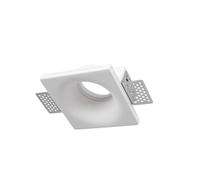 BARCELONA LED Downlight carré en plâtre GU10 encastrable trimless blanc à peindre, spot plafond encastré sans cadre, douille GU10, éclairage invisible, design classique moderne luxe intérieur
