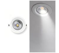 BARCELONA LED Downlight Mode Retail 30 W Blanc 4000 K | Encastrable, coupe Ø200 mm, IP54, UGR19, puce spéciale, commerce
