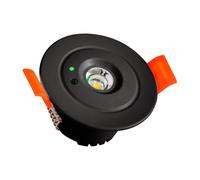 BARCELONA LED Éclairage Urgence Downlight 3W Noir 6000K 3H Ø60mm | 250 lm, ABS, Encastrable, IP20, Batterie rechargeable, Intérieur