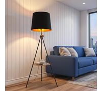 BARCELONA LED Lampadaire Trépied Madison Avec Tablette Noire