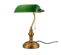 BARCELONA LED Lampe De Bureau Banquier Vintage E27 Verte Classique | Abat Jour Verre Orientable, Structure Métal, Bureau, Lecture, Décoration Rétro Élégante