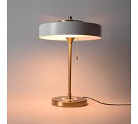 BARCELONA LED Lampe de Table GADSBY Design Mid Century Blanc et Doré | 3x E27 | Lumière d’Ambiance Douce | Lampe Décorative Vintage Salon Chambre Bureau