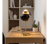 BARCELONA LED Lampe De Table MONROE E27 Noire En Métal | 52 cm haut, 23 cm large, douille 40 W max., IP20 intérieur, coupoles orientables, esprit Mid-Century