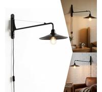 BARCELONA LED PETTI Wall Light E27 Vintage Industrial Adjustable Black