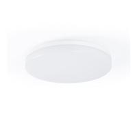 BARCELONA LED - Plafonnier LED 18 W - Lampe de plafond avec capteur de son + capteur crépusculaire - IP44 - Ø26 cm, lumière LED blanc neutre pour salle de bain, cuisine, extérieur couvert.